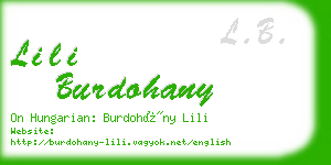 lili burdohany business card